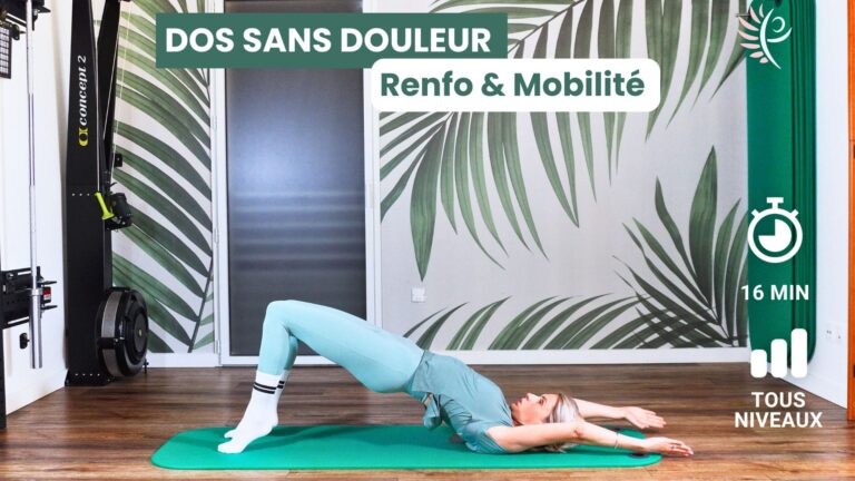 Une séance complète pour renforcer le dos et améliorer sa mobilité. Les exercices ciblent les muscles posturaux afin de stabiliser la colonne, réduire les tensions et retrouver un dos plus fort et plus confortable au quotidien