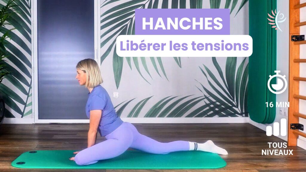 Séance de stretching. Etirements des hanches pour relâcher les tensions