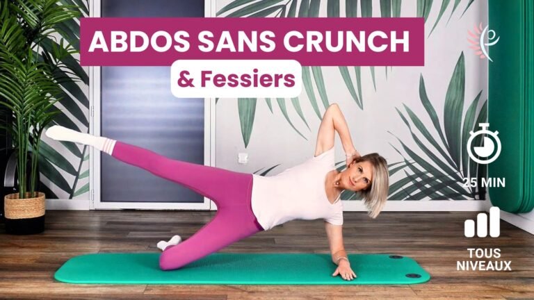 exercices abdos sans crunch et fessiers pour renforcer le centre du corps. programme pilates périménopause