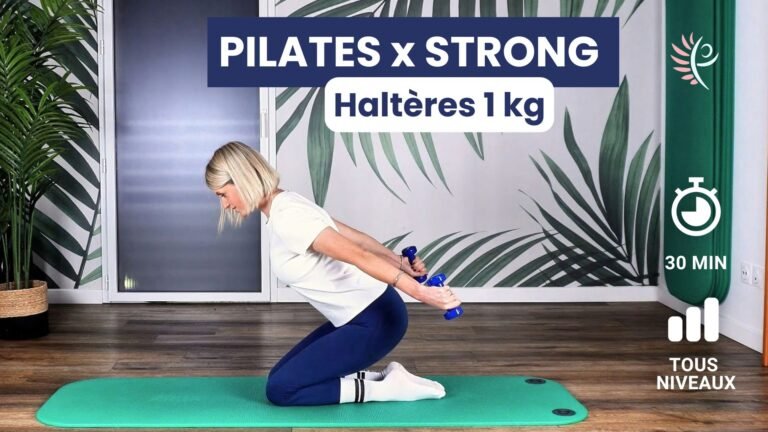 séance Pilates avec haltères de 1 kg pour renforcer tout le corps